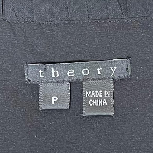 Theory Black Scoop Neck Half Sleeve Dazzell Charm Silk Blend Dress - Picture 5 of 8